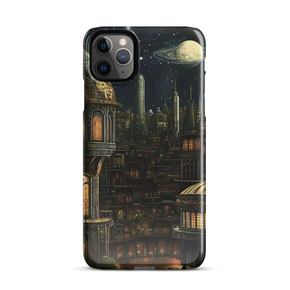 Celestial Enigma: A Surreal Cityscape | Phone Case |  11 Pro Max | Snap Case | Glossy