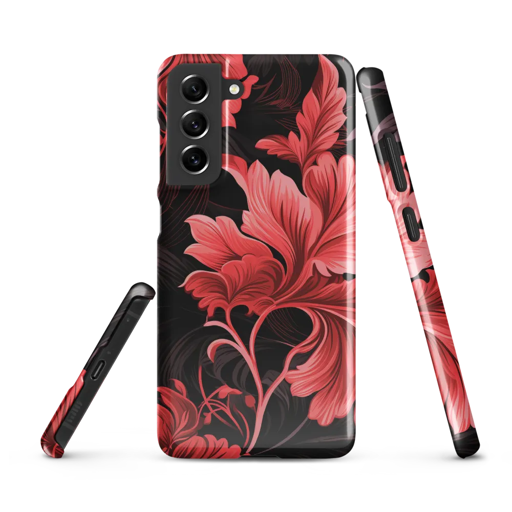 Tropical Elegance in Red | Phone Case |  S21 FE | Snap Case | Glossy