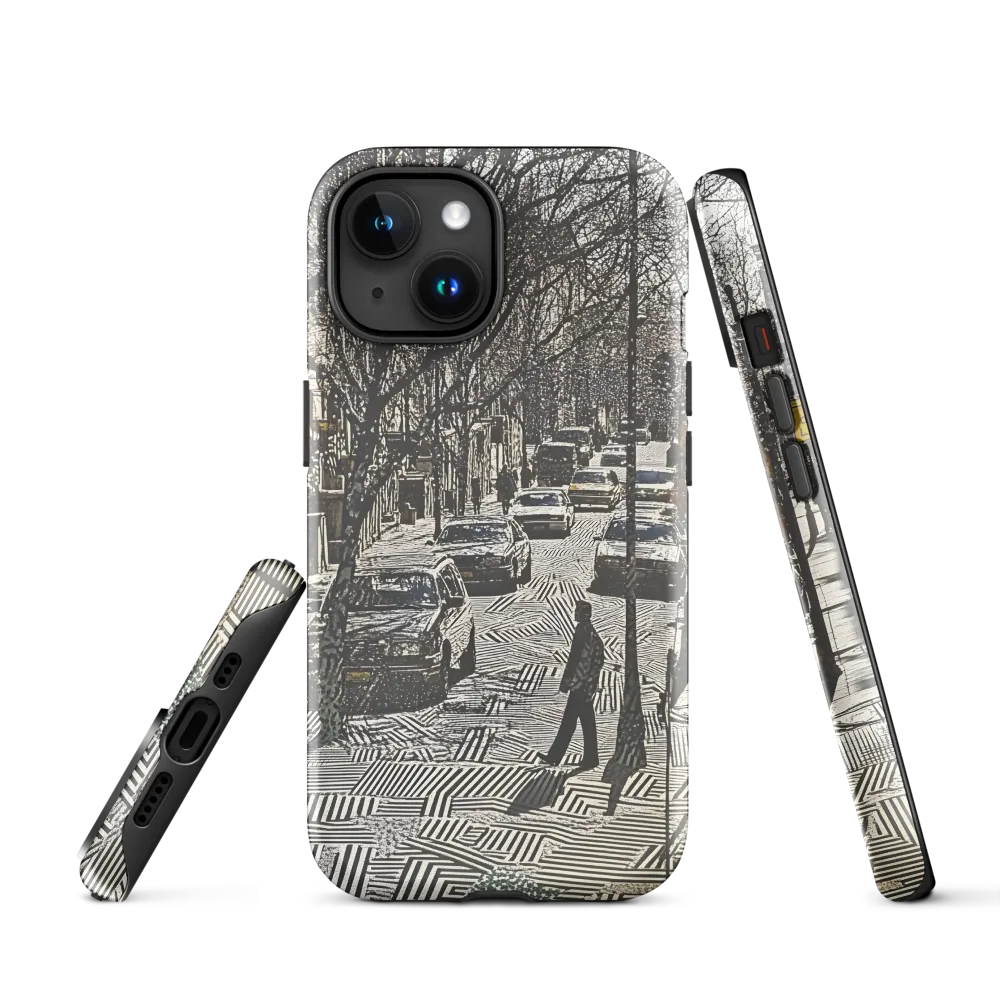 Urban Solitude: A Geometric Journey | Phone Case |  15 | Tough Case | Glossy