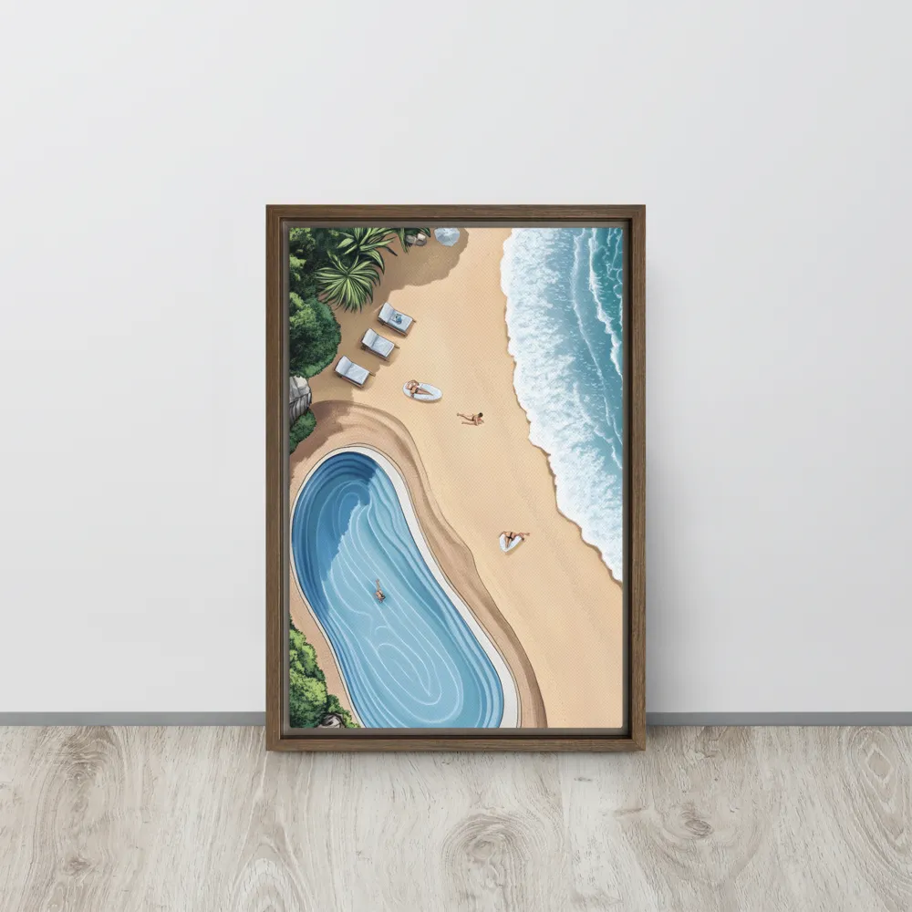 Serenity by the Shore | Canvas with Brown Frame | 12″×18″
