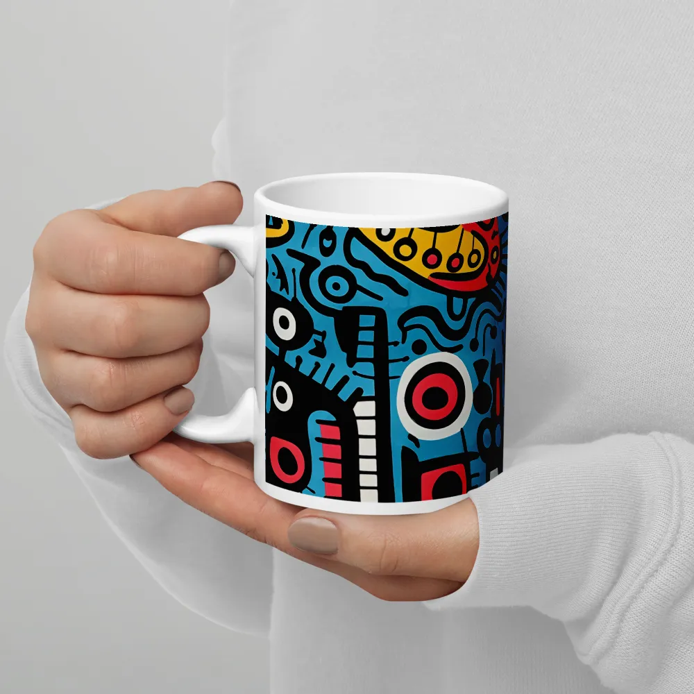 Intricate Playfulness in Geometric Abstract | Mug with White inside | 11 oz