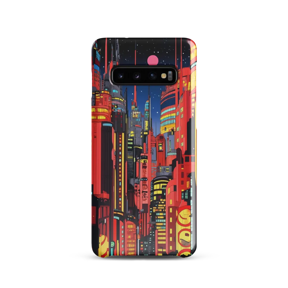 Neon Dreams: A Cyberpunk Cityscape | Phone Case |  S10 | Snap Case | Glossy