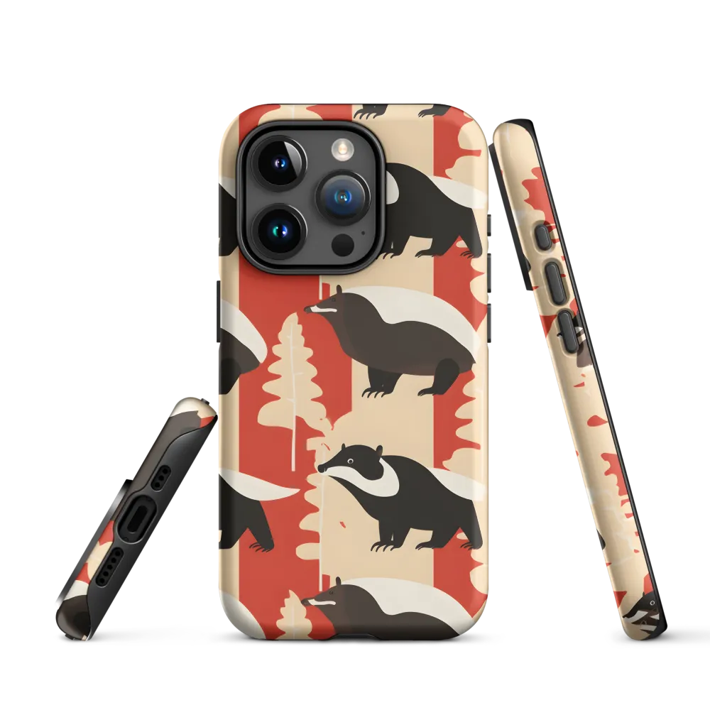 Wildlife Pattern: The Badger Tale | Phone Case |  15 Pro | Tough Case | Matte