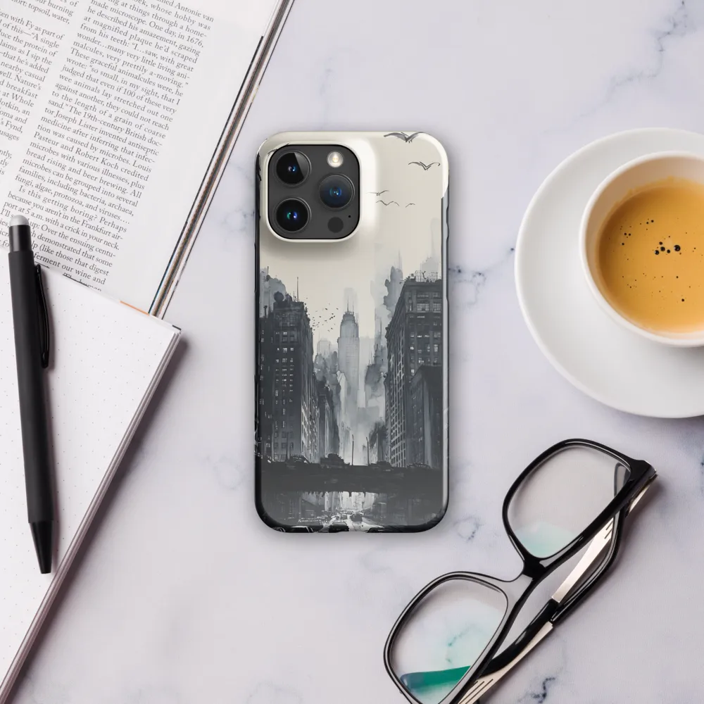 City Whispers: A Monochrome Reflection | Phone Case |  16 Pro Max | Snap Case | Glossy