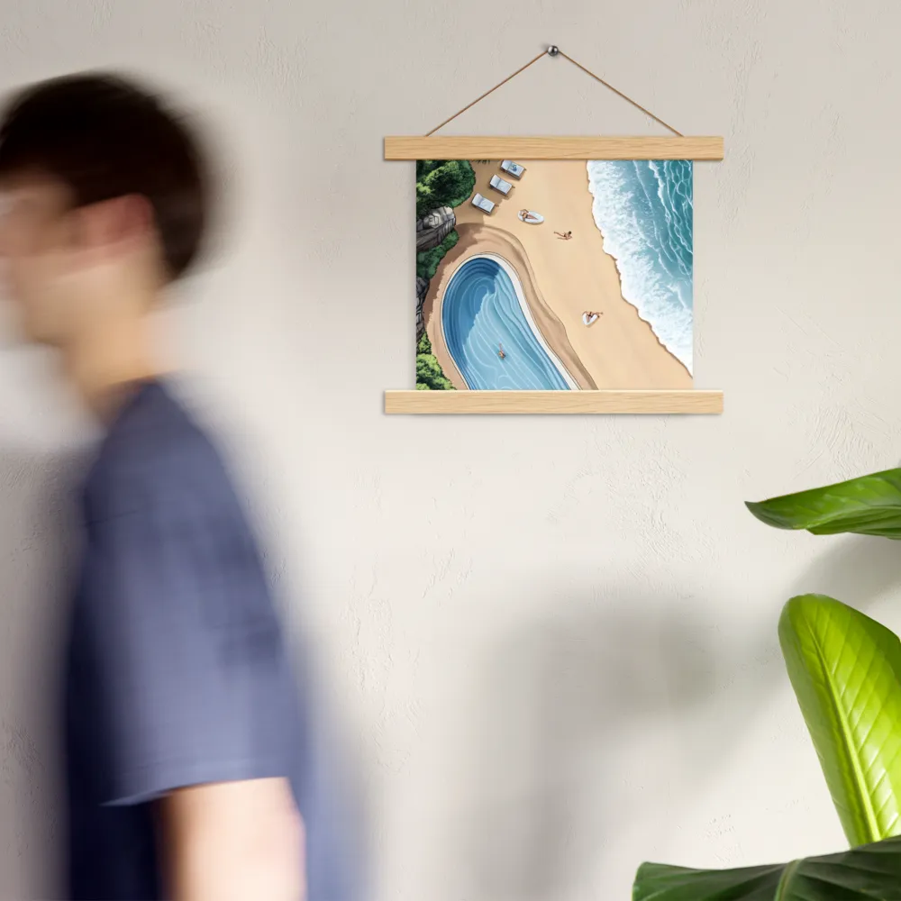 Serenity by the Shore | Poster With Oak Wood Hanger | 10″×10″