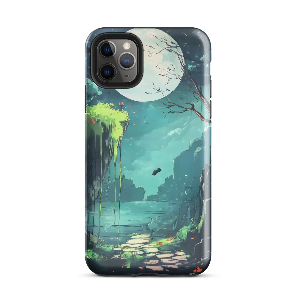 Moonlit Serenity: A Fantastical Landscape | Phone Case |  11 Pro Max | Tough Case | Glossy