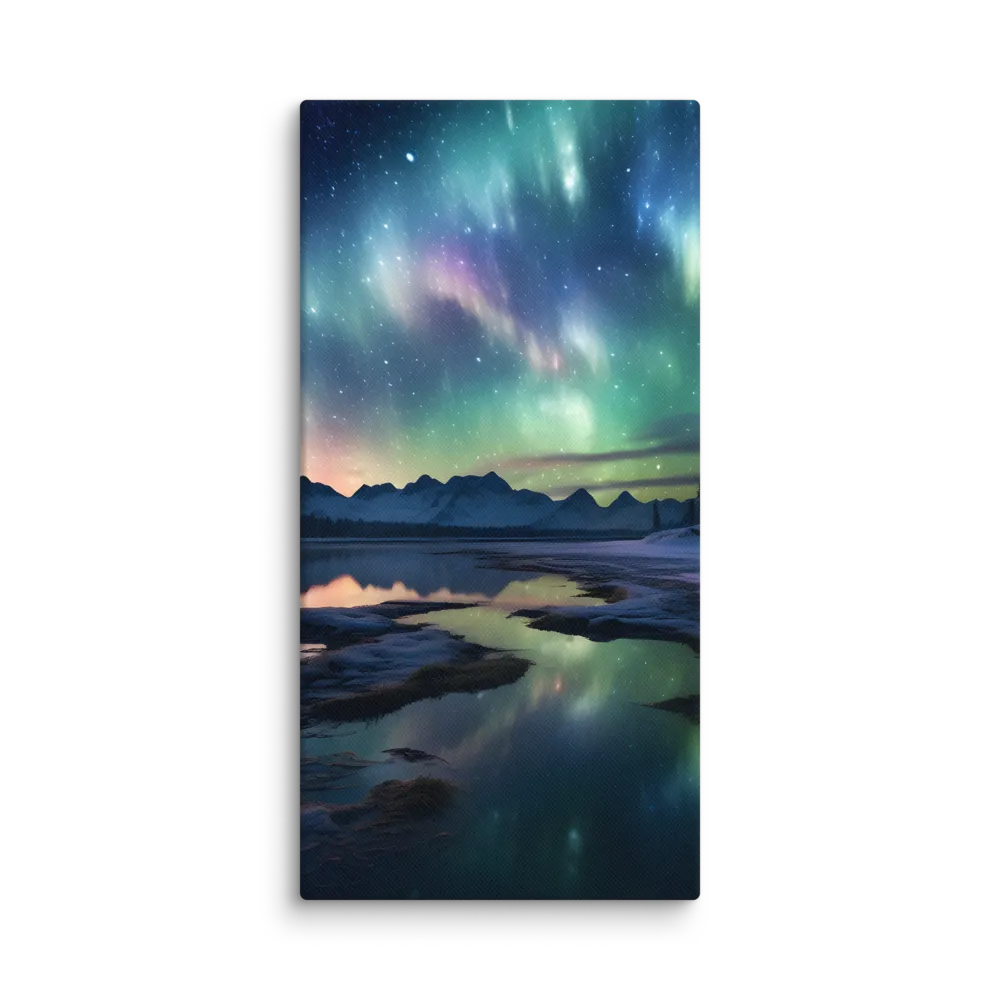 Ethereal Aurora: A Night Under the Stars | Canvas | 10″×20″