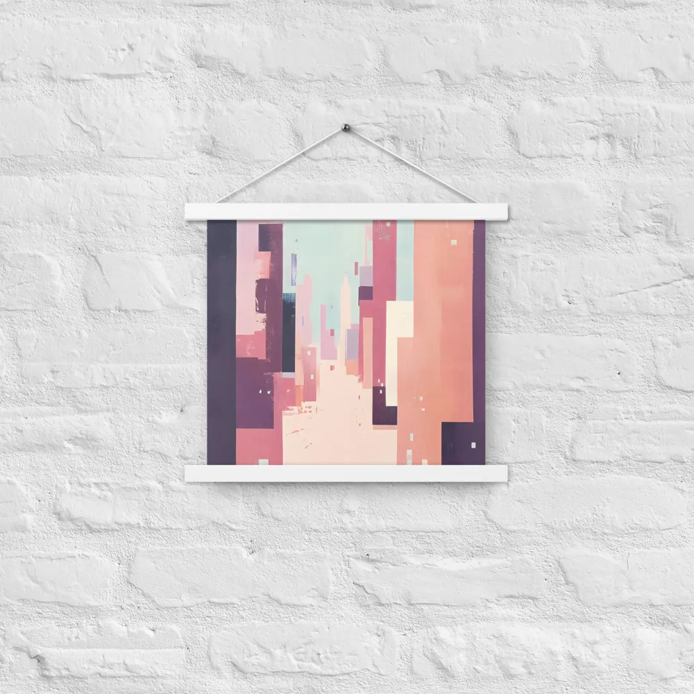 Tranquil Cityscape | Poster With White Wood Hanger | 14″×14″