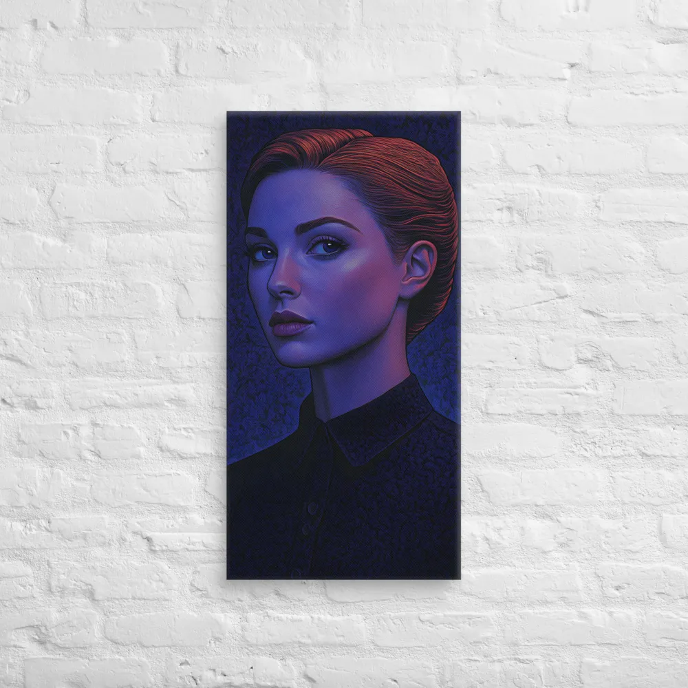 Ethereal Portrait in Blue and Red | Canvas | 16″×32″