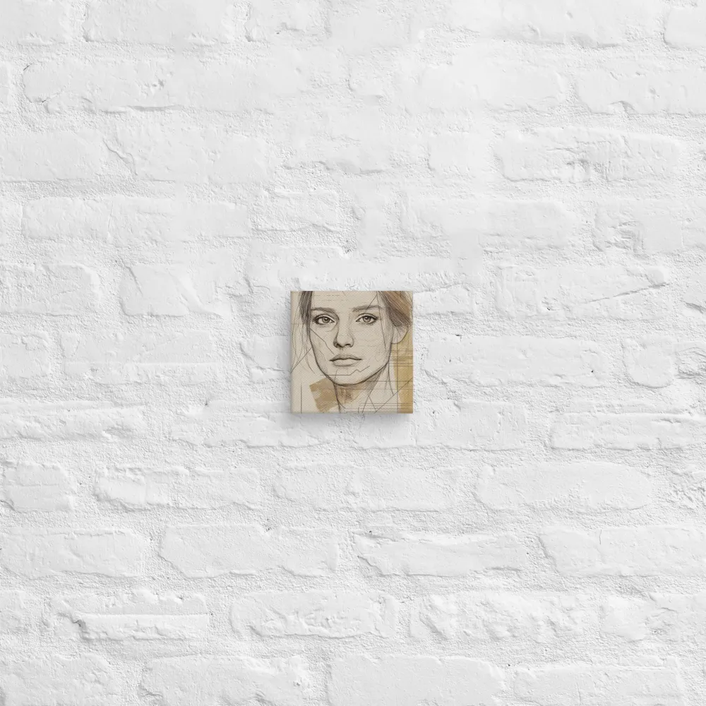 Geometric Elegance: A Modern Portrait | Canvas | 6″×6″