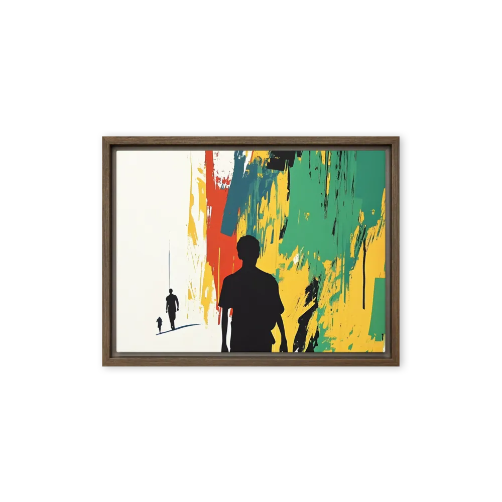 Journey of Silhouettes | Canvas with Brown Frame | 12″×16″