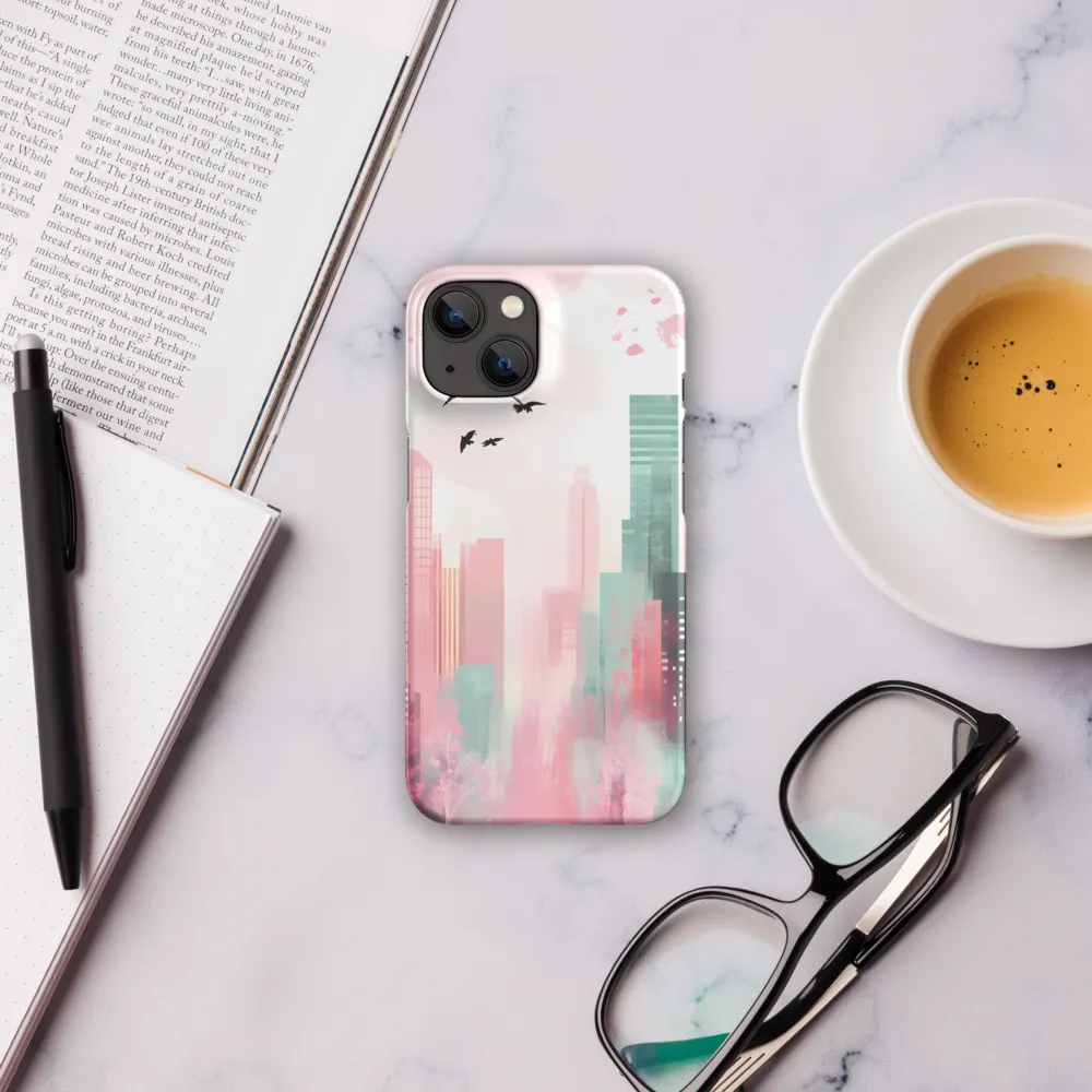 Dreamy Cityscape in Pink and Cyan