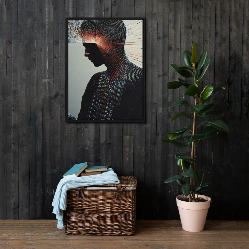 Radiant Reflection: An Abstract Journey of Thought | Canvas with Black Frame | 24″×32″