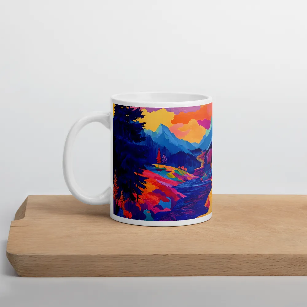 Radiant Serenity: A Surreal Landscape | Mug with White inside | 11 oz