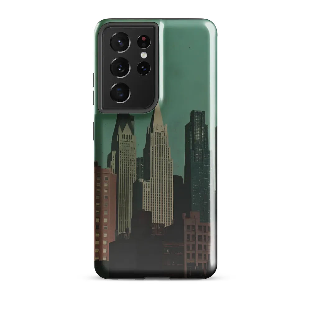 Urban Nostalgia: A Retro Cityscape | Phone Case |  S21 Ultra | Tough Case | Glossy