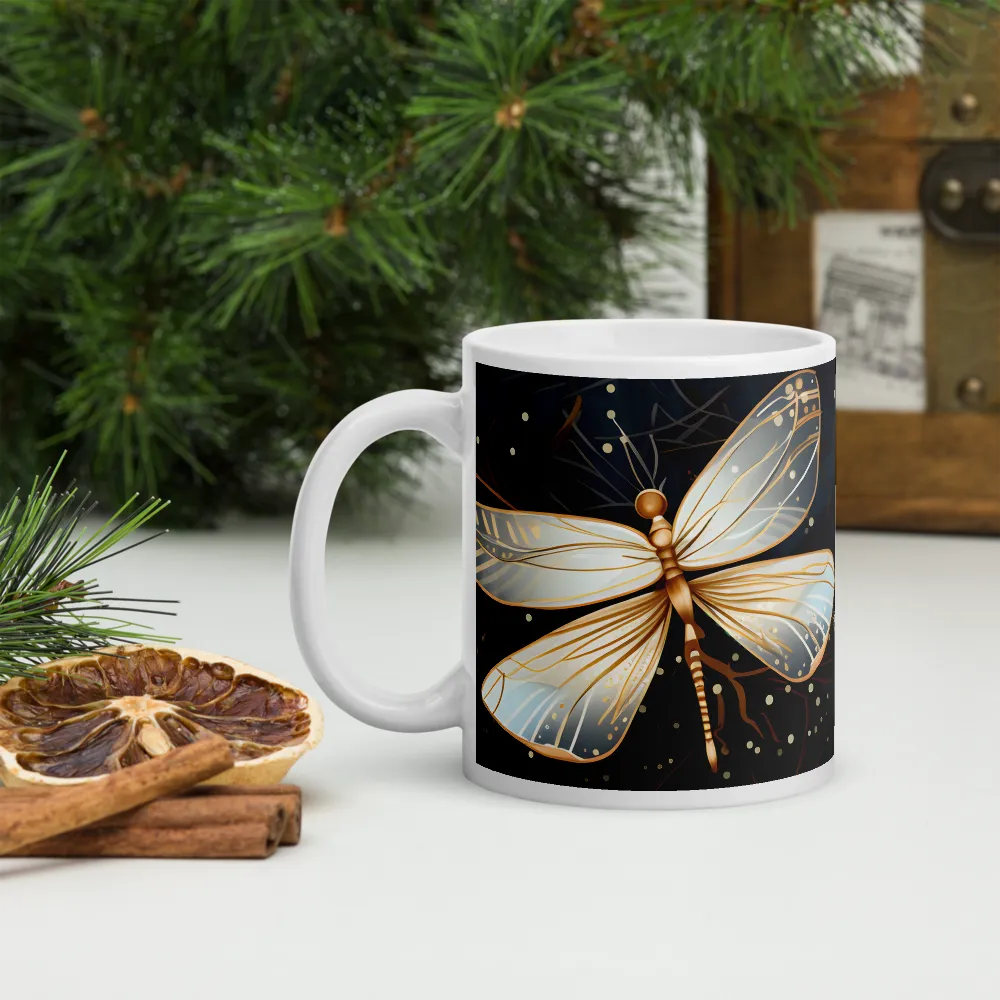 Ethereal Dance: Dragonflies in a Midnight Garden | Mugs | Multiple Sizes & Colors