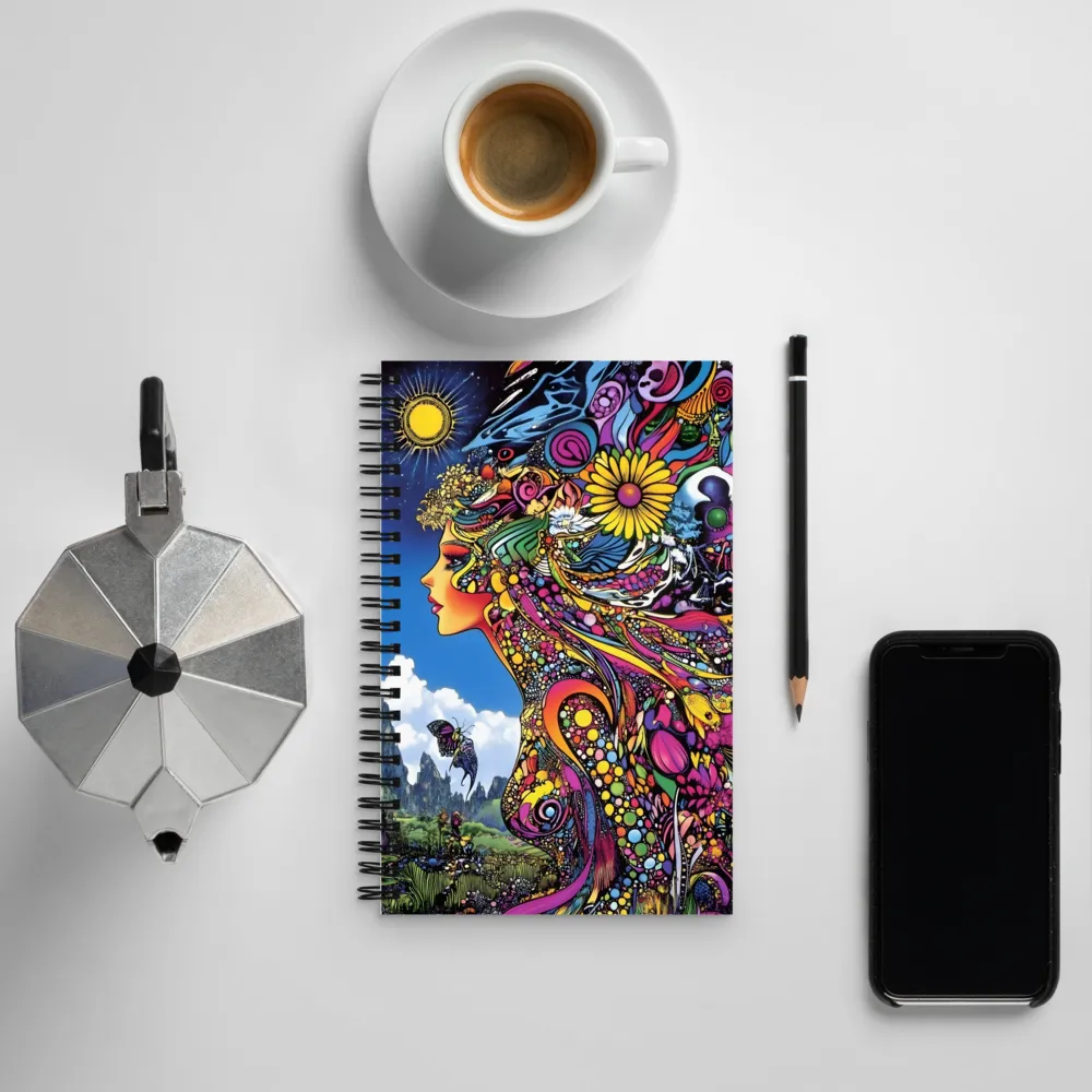 Harmony in Color: A Psychedelic Reverie | Spiral Notebook