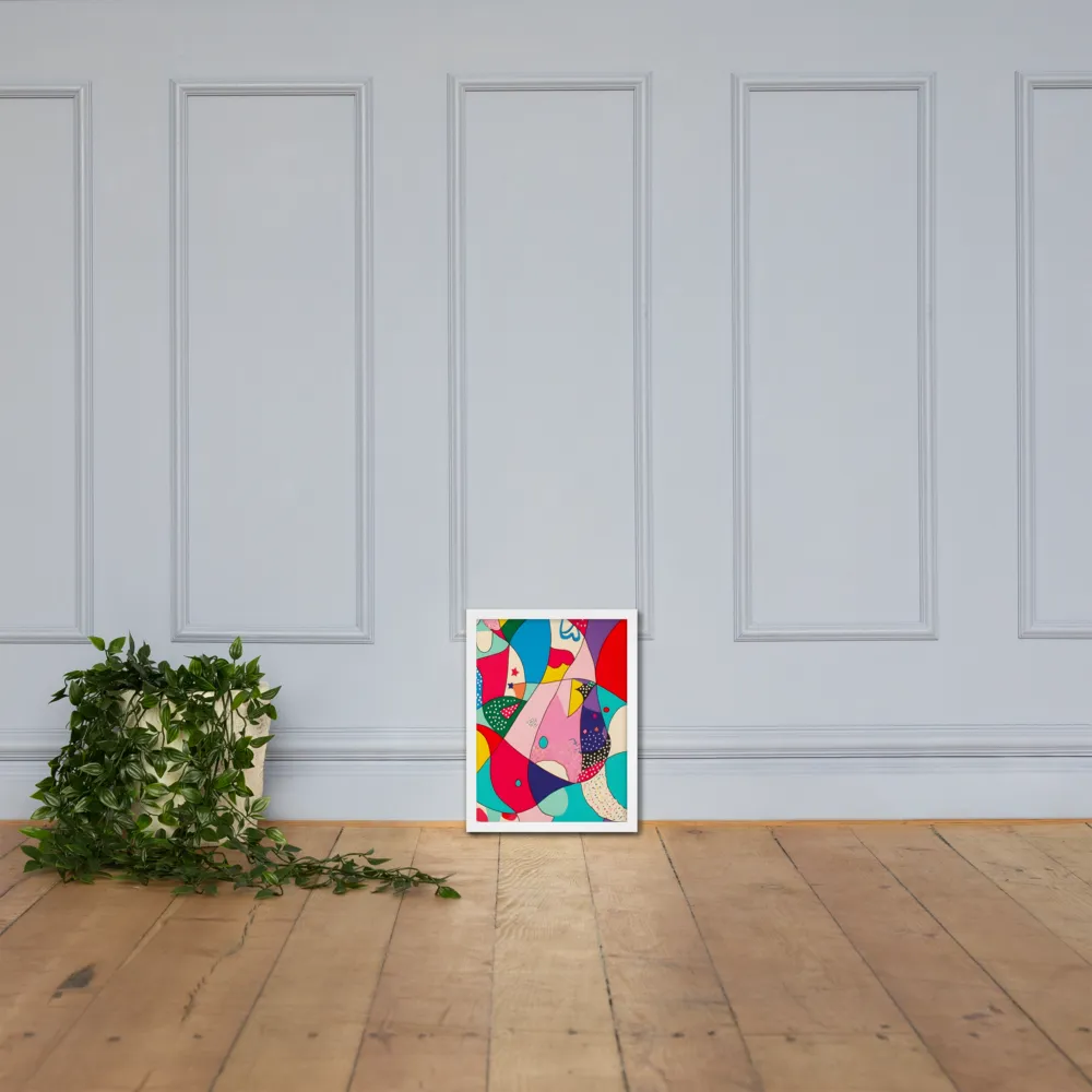 Playful Geometry in Color | Poster with White Frame | 12″×16″