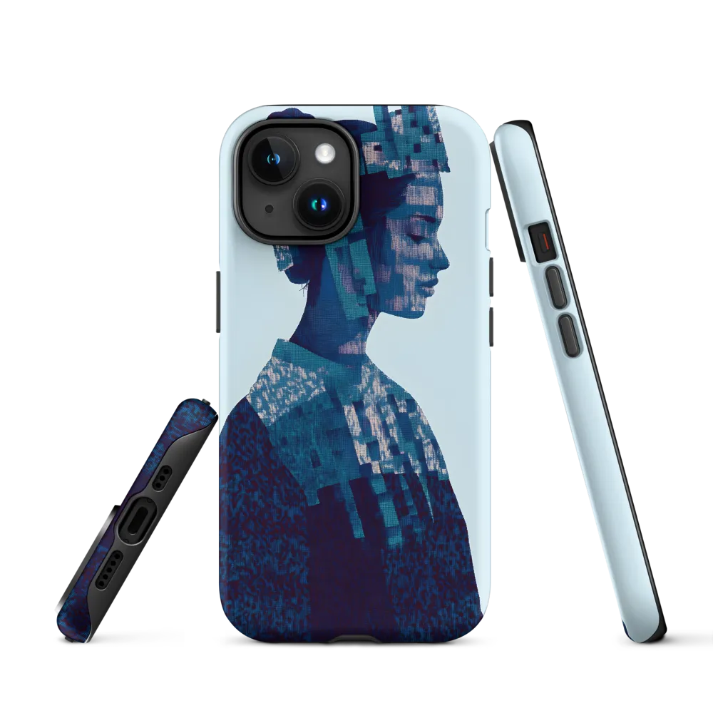 Digital Portrait in Abstract Blue