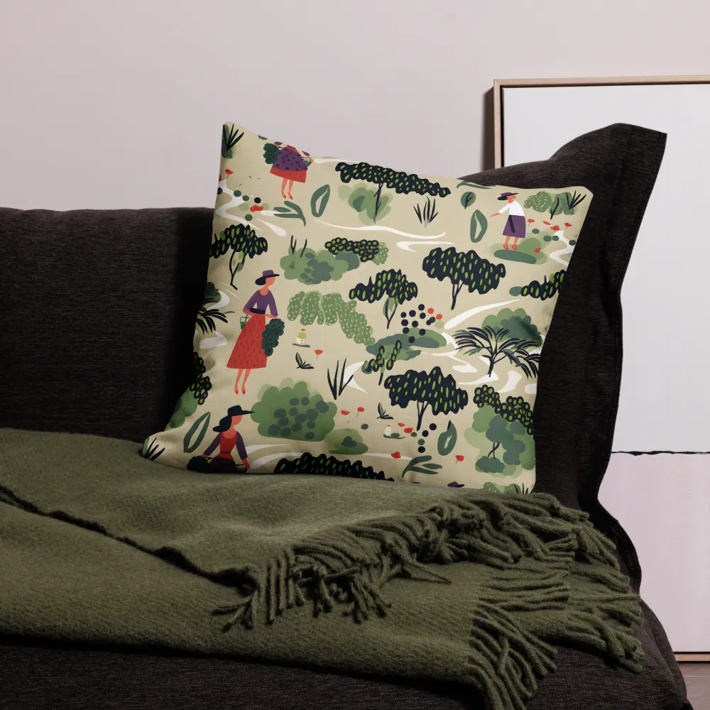 Harmony in Nature: A Whimsical Tapestry | Pillow & Pillow Case | Multiple Sizes