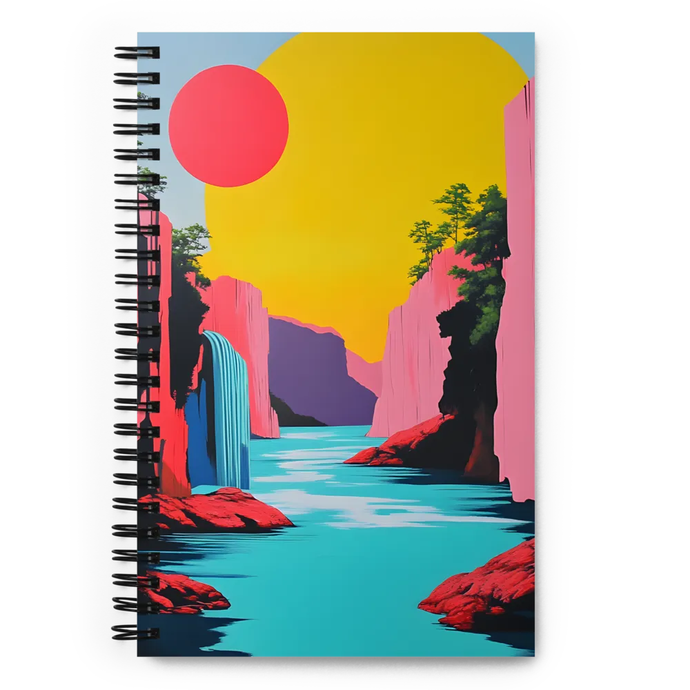 Dreamscape of Pink Cliffs and Turquoise Waters | Spiral Notebook