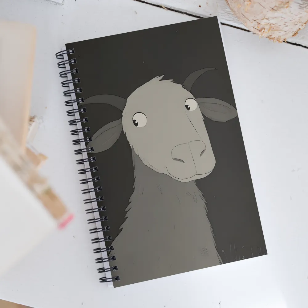 Whimsical Goat in Darkness | Spiral Notebook