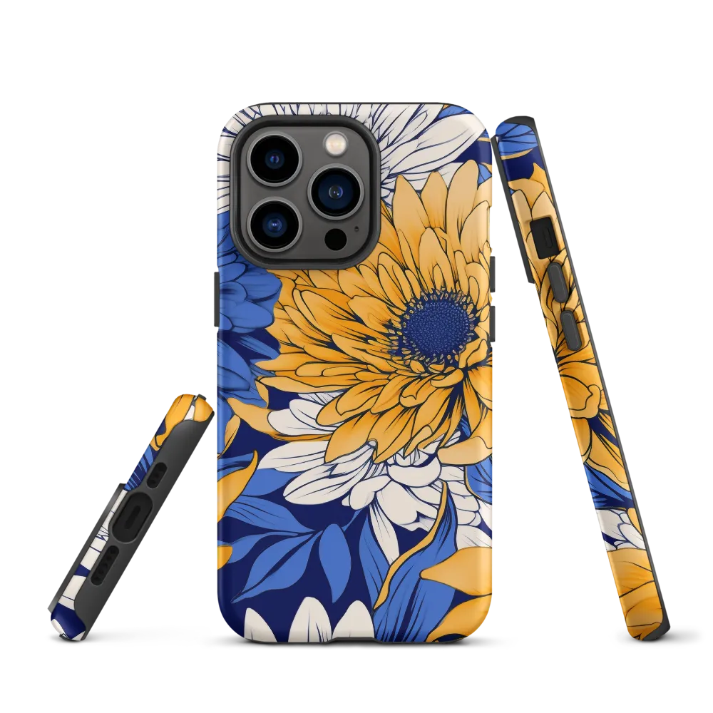 Floral Harmony in Blue and Yellow