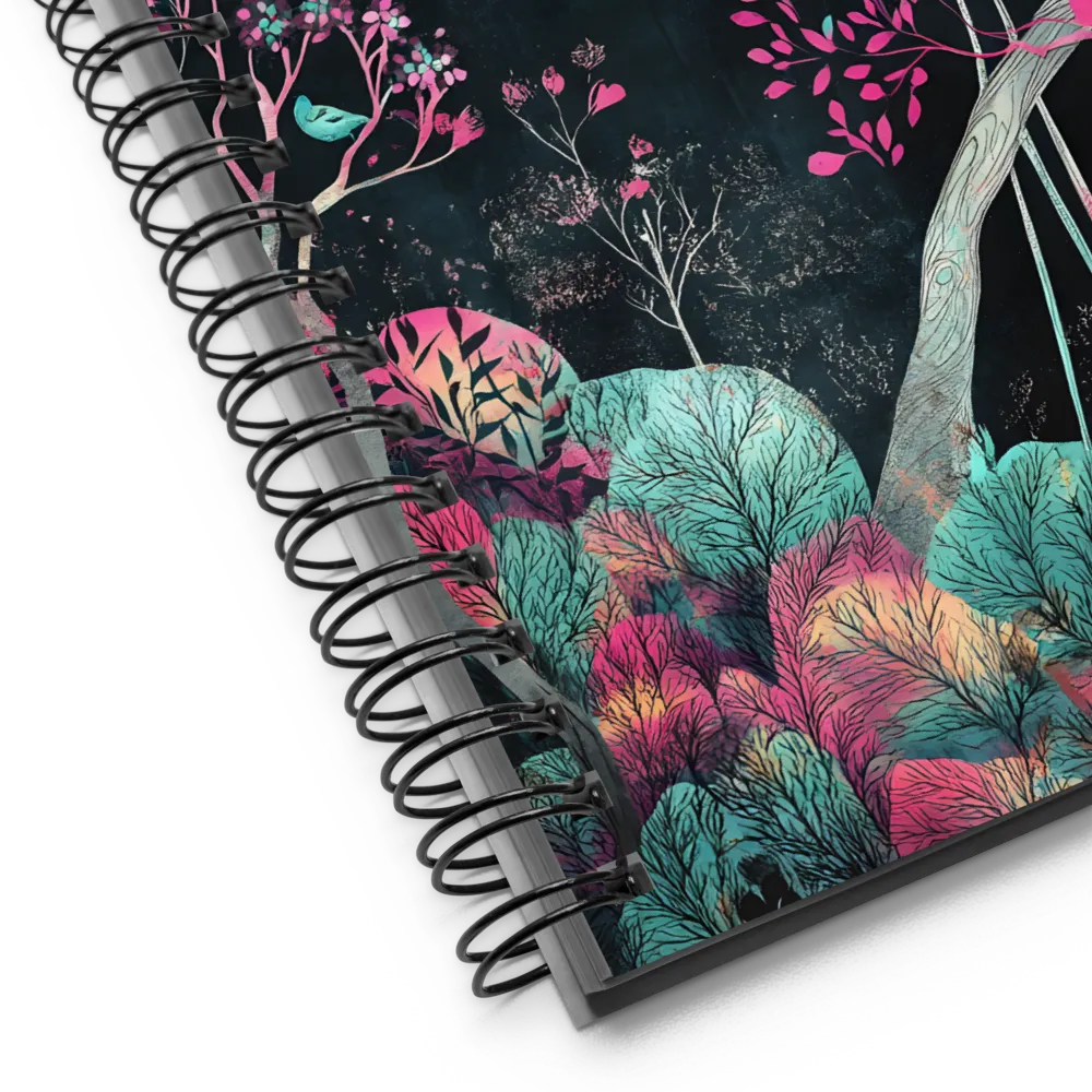 Ethereal Presence: Heron in a Floral Dreamscape | Spiral Notebook