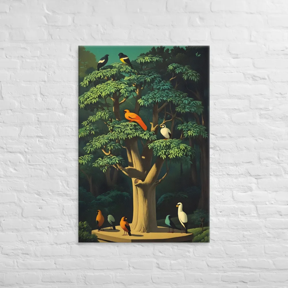 Harmony in Color: A Surreal Bird Symphony | Canvas | 32″×48″