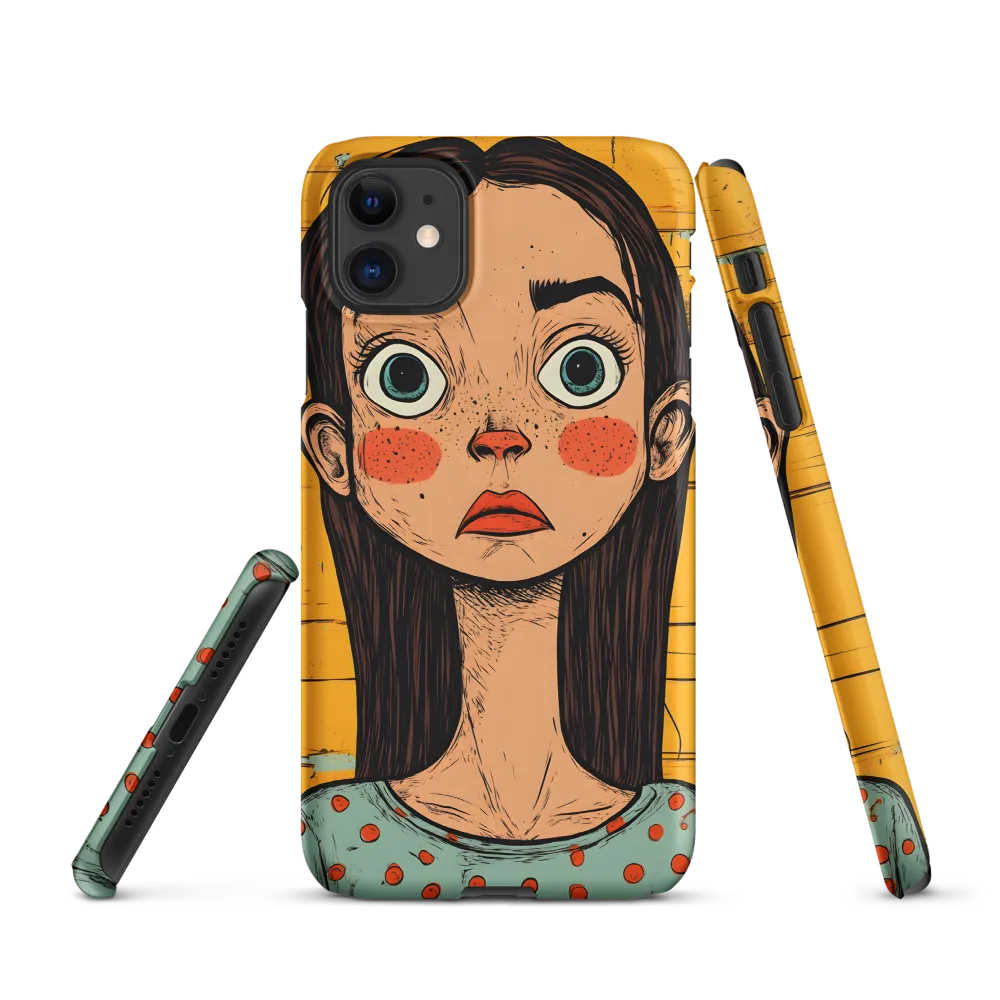 Wide-Eyed Portrait on Distressed Yellow Planks