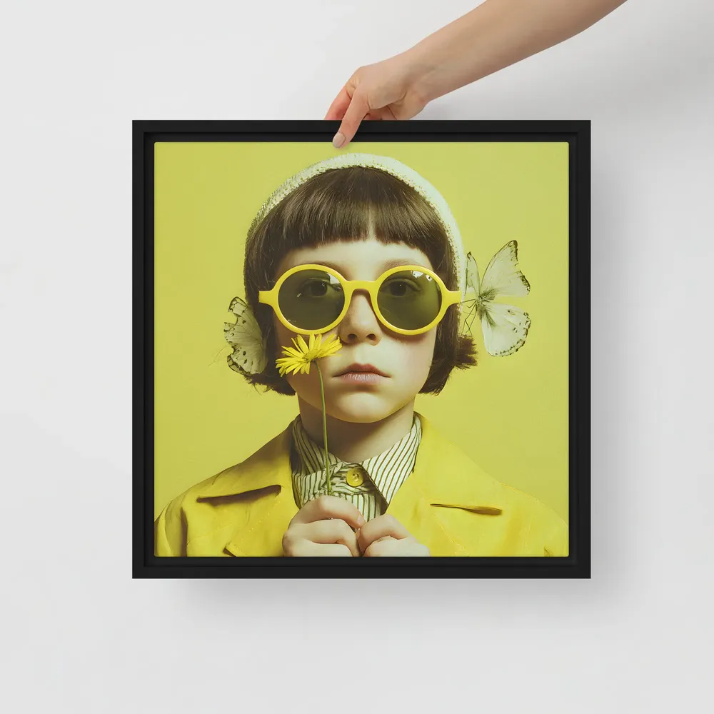 Dandelion Gaze 
 Canvas with Black Frame | 16″x 16″