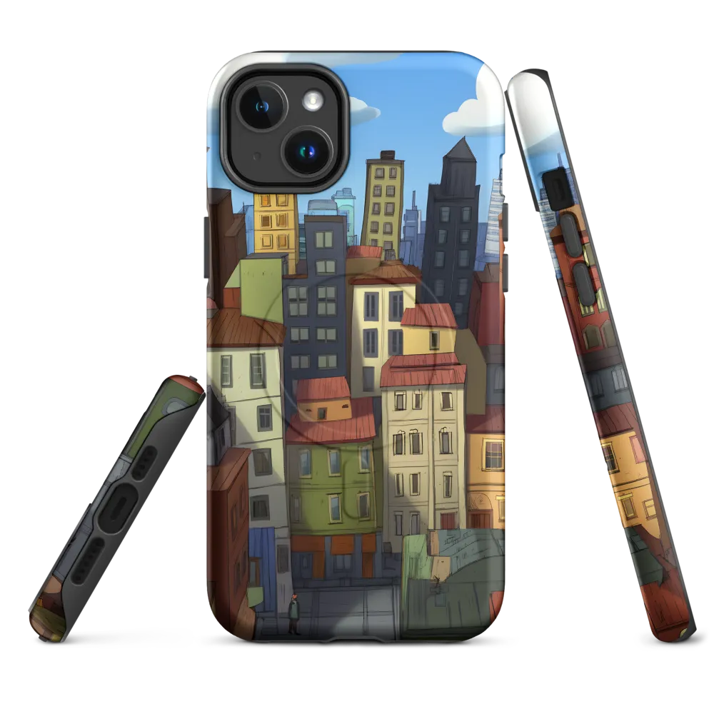 Urban Symphony: A Colorful Cityscape | Phone Case |  14 Plus | MagSafe® Tough Case | Matte