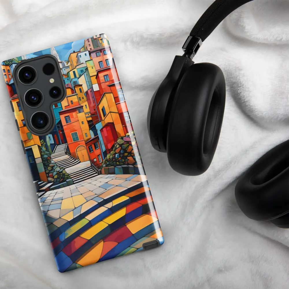 Vibrant Village: A Cubist Journey