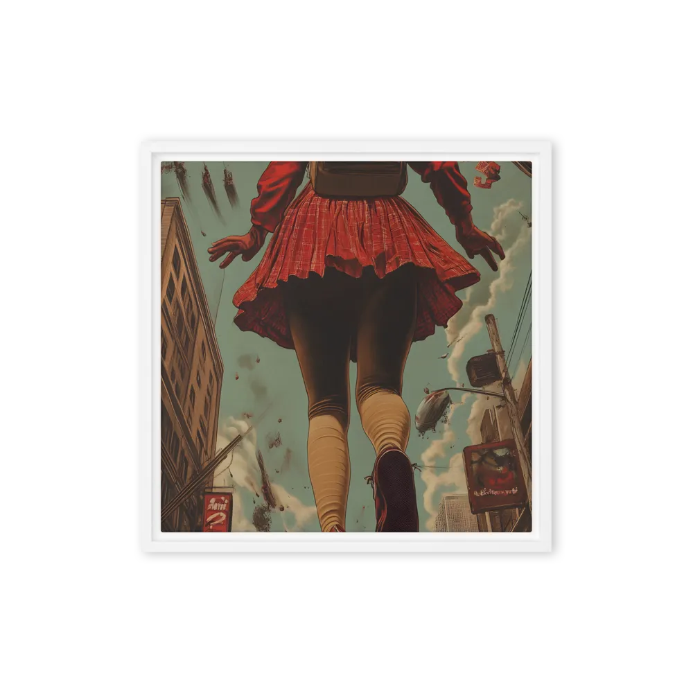 Flight of the Urban Dreamer | Canvas with White Frame | 16″×16″