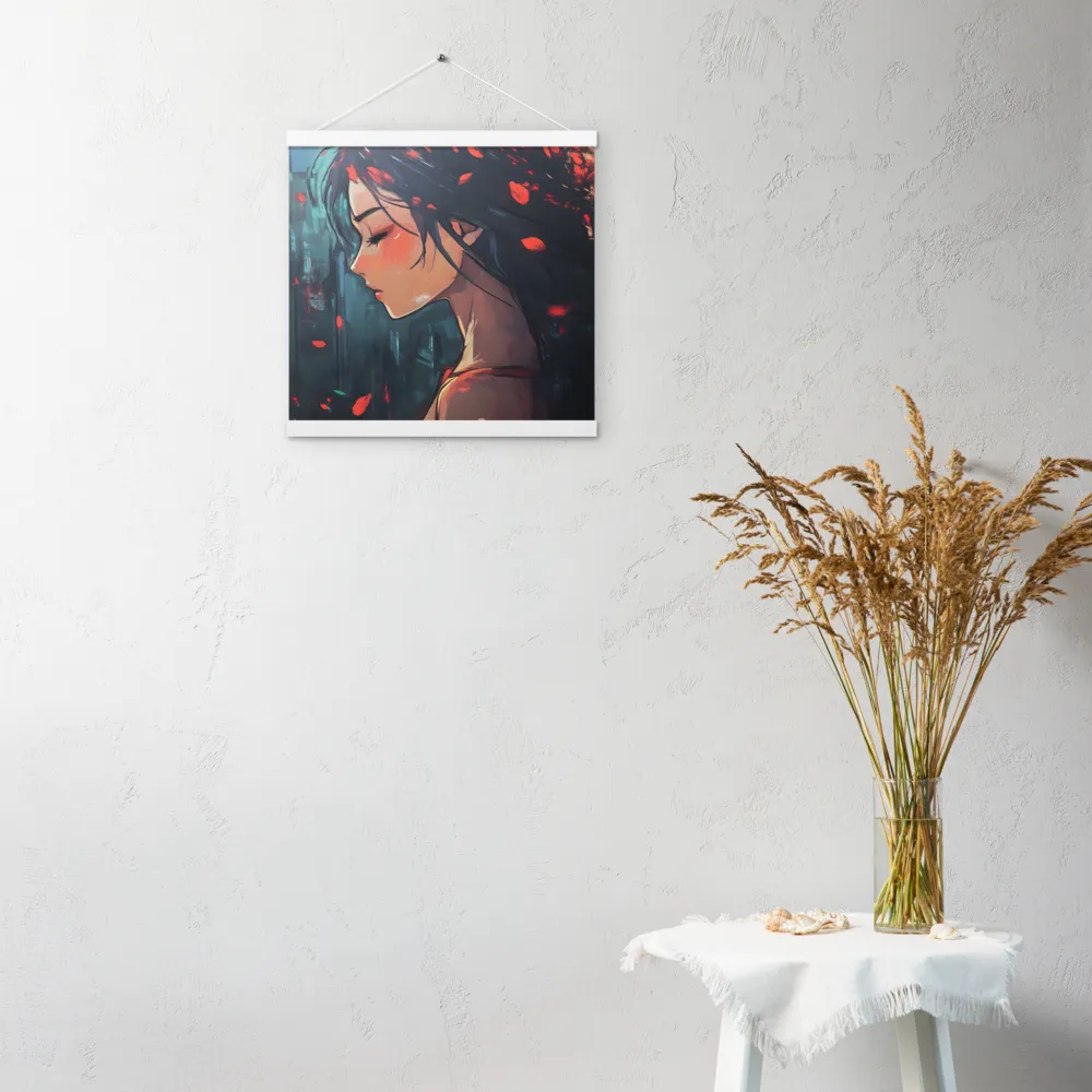 Whispers of Melancholy | Poster With White Wood Hanger | 16″×16″