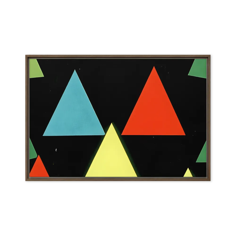Geometric Harmony in Color | Canvas with Brown Frame | 24″×36″