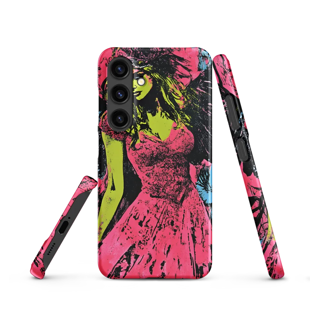 Mystical Angel in Neon Dreams | Phone Case |  S24 | Snap Case | Matte