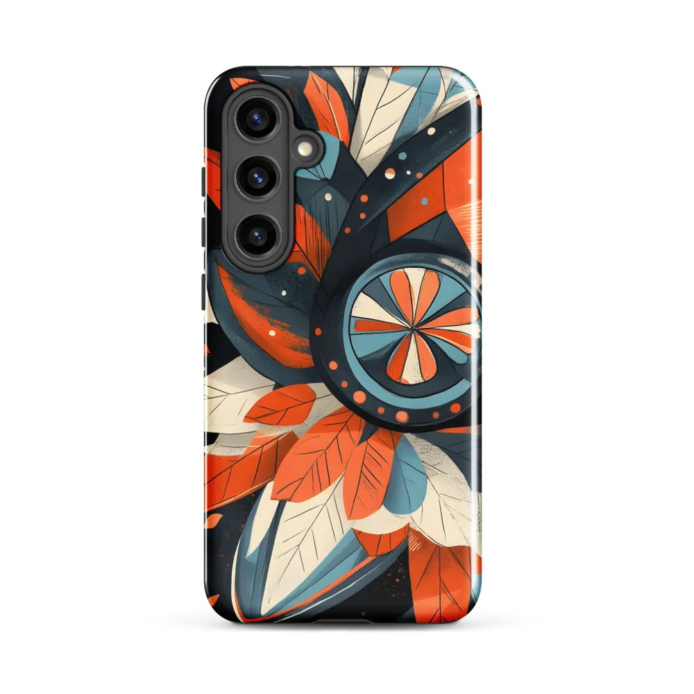 Floral Symphony in Orange and Teal