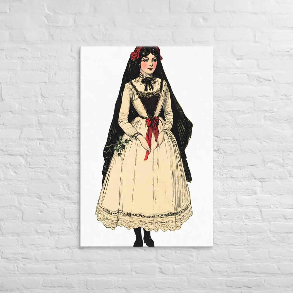 Elegance in Tradition: A Folk Portrait | Art Print