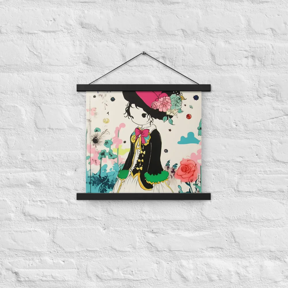 Whimsical Garden Reverie | Poster With Black Wood Hanger | 14″×14″