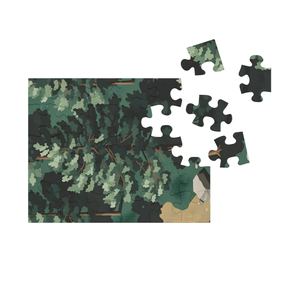 Pine Grove Pattern 
 Jigsaw Puzzle in Tin Box