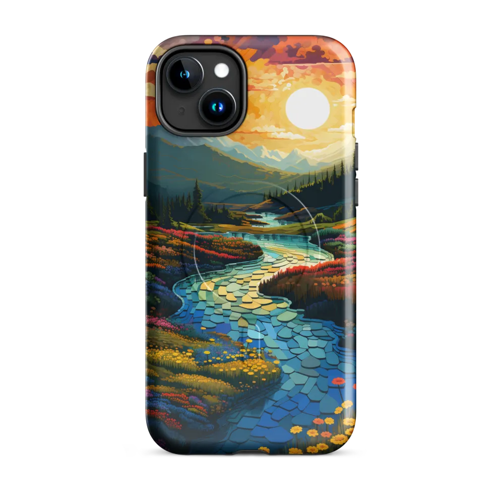 Serenity in Sunset: A Winding River's Embrace