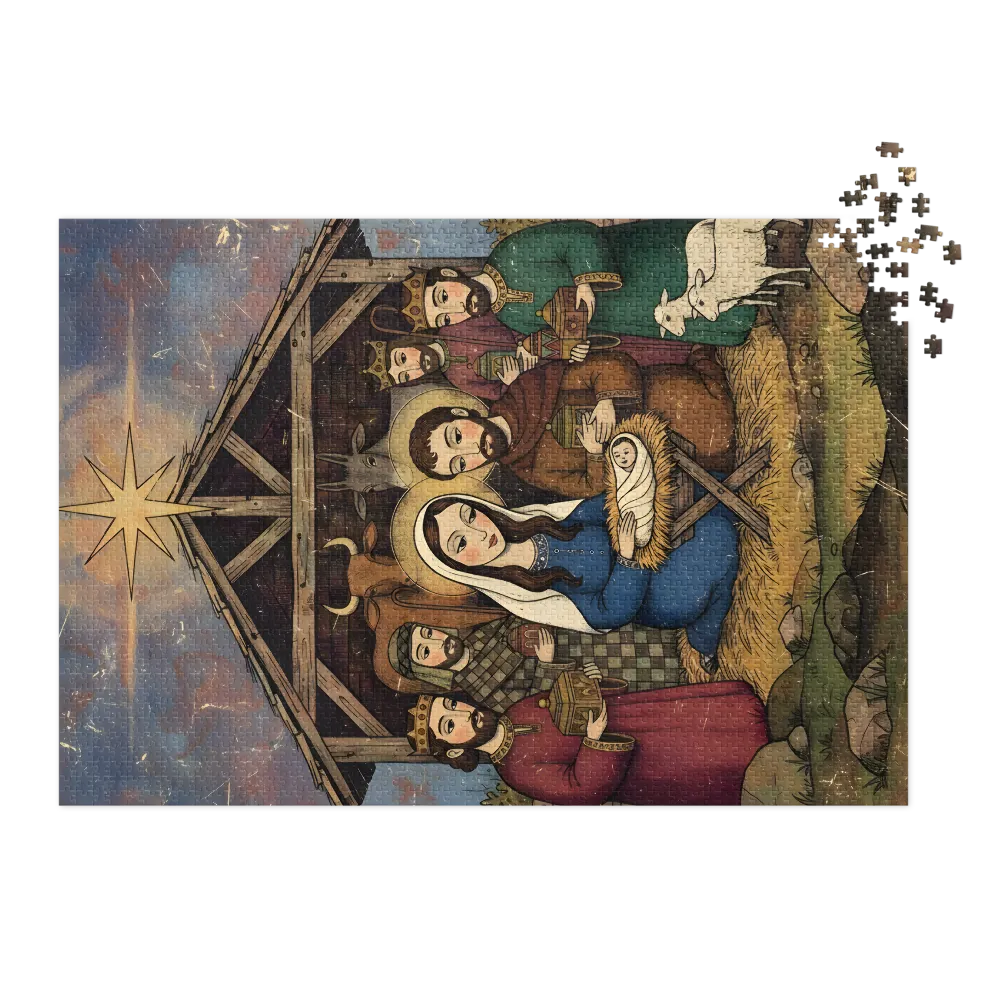 The Nativity Scene 
 Jigsaw Puzzle in Tin Box