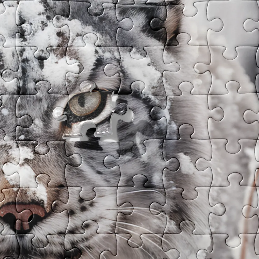 Whispers of Winter: The Lynx in Snow | Jigsaw Puzzle | 252/520 pieces