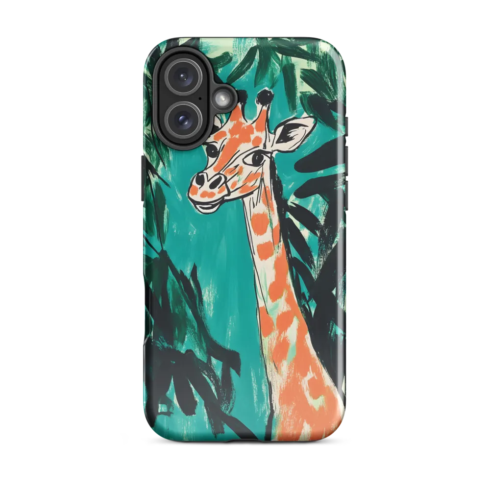 Curious Giraffe in Lush Greenery | Phone Case |  16 Plus | Tough Case | Glossy