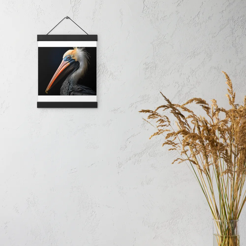 Majestic Portrait of a Pelican | Poster With Black Wood Hanger | 8″×10″