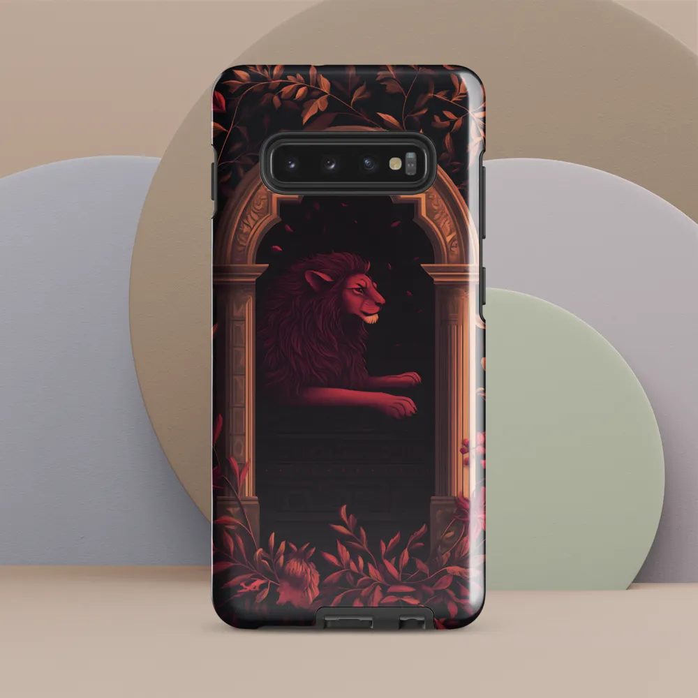 Regal Serenity: A Lion's Rest | Phone Case |  S10 Plus | Tough Case | Glossy