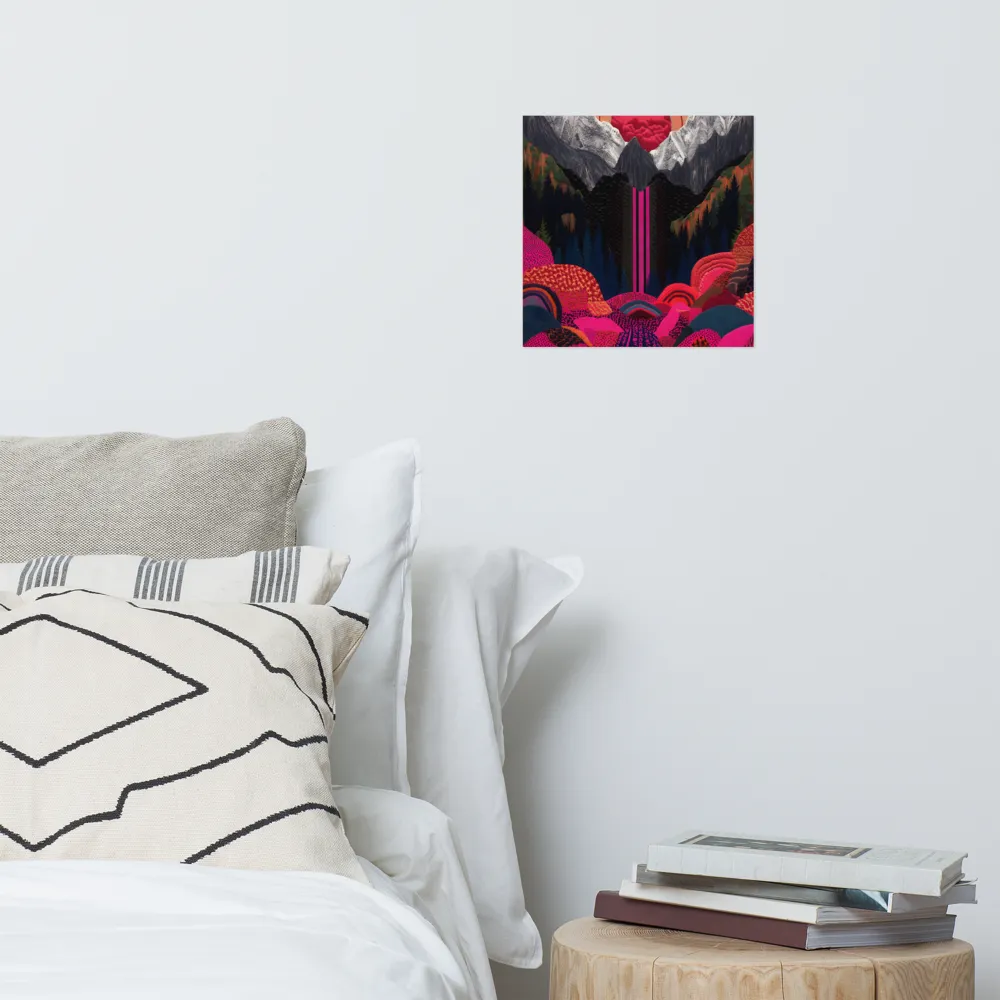 Ethereal Cascade: A Surreal Landscape | Poster | 12″×12″