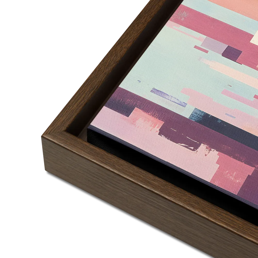 Tranquil Cityscape | Canvas with Brown Frame | 12″×12″