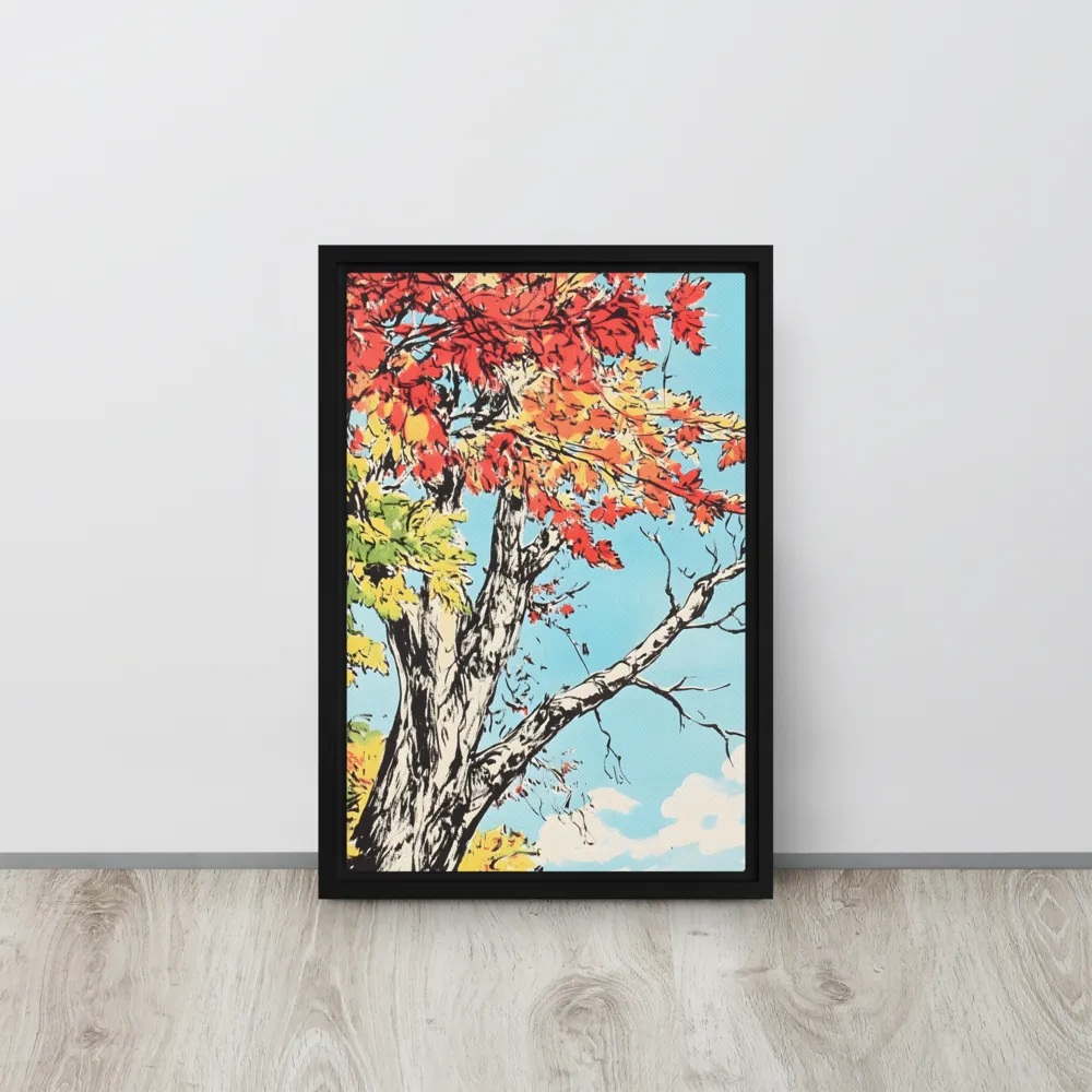 Autumn's Embrace | Canvas with Black Frame | 12″×18″